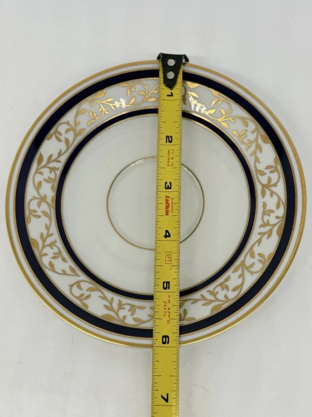 Vintage German Reichenbach Cobalt 24k Gold Leaf & Vine Overlay Teacup Saucer